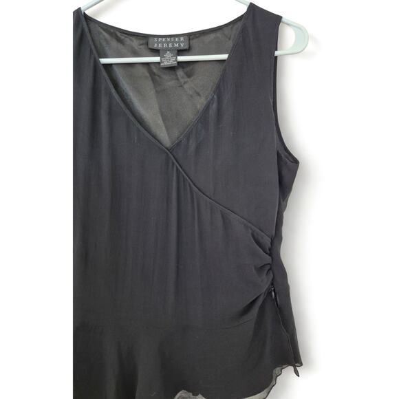 SPENSER JEREMY Womans Top Sz M Whimsigoth Fairy Grunge Romantic Asymmetric Silk - Picture 3 of 10